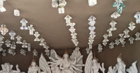 ঘোড়াঘাটে উৎসবমুখর পরিবেশে শারদীয় দুর্গা পূজার শেষ প্রস্তুতি