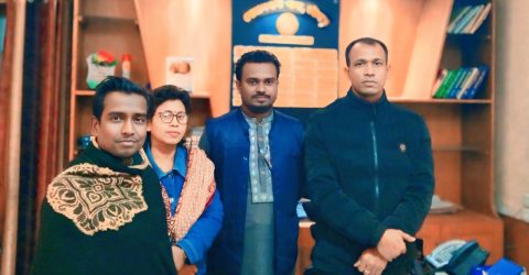 বোয়ালখালী থানার নবাগত অফিসার ইনচার্জ (ওসি) সাথে বিনয়বাঁশী শিল্পীগোষ্ঠীর সাক্ষাৎ