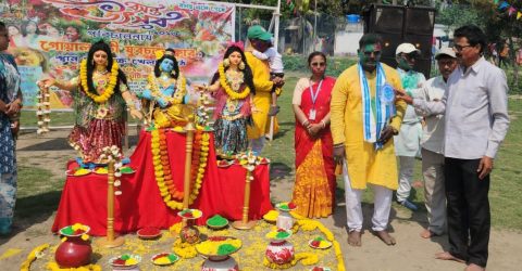 গোয়ালবাটীতে রাধাকৃষ্ণের চরণে আবির ও মাল্যদানে বসন্ত উৎসব অনুষ্ঠিত